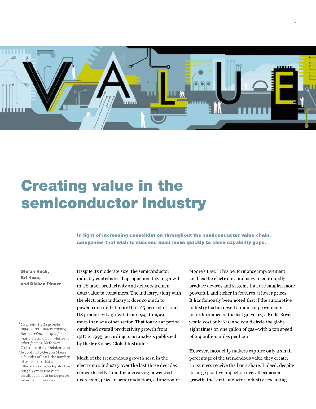 Creating Value in the Semiconductor Industry