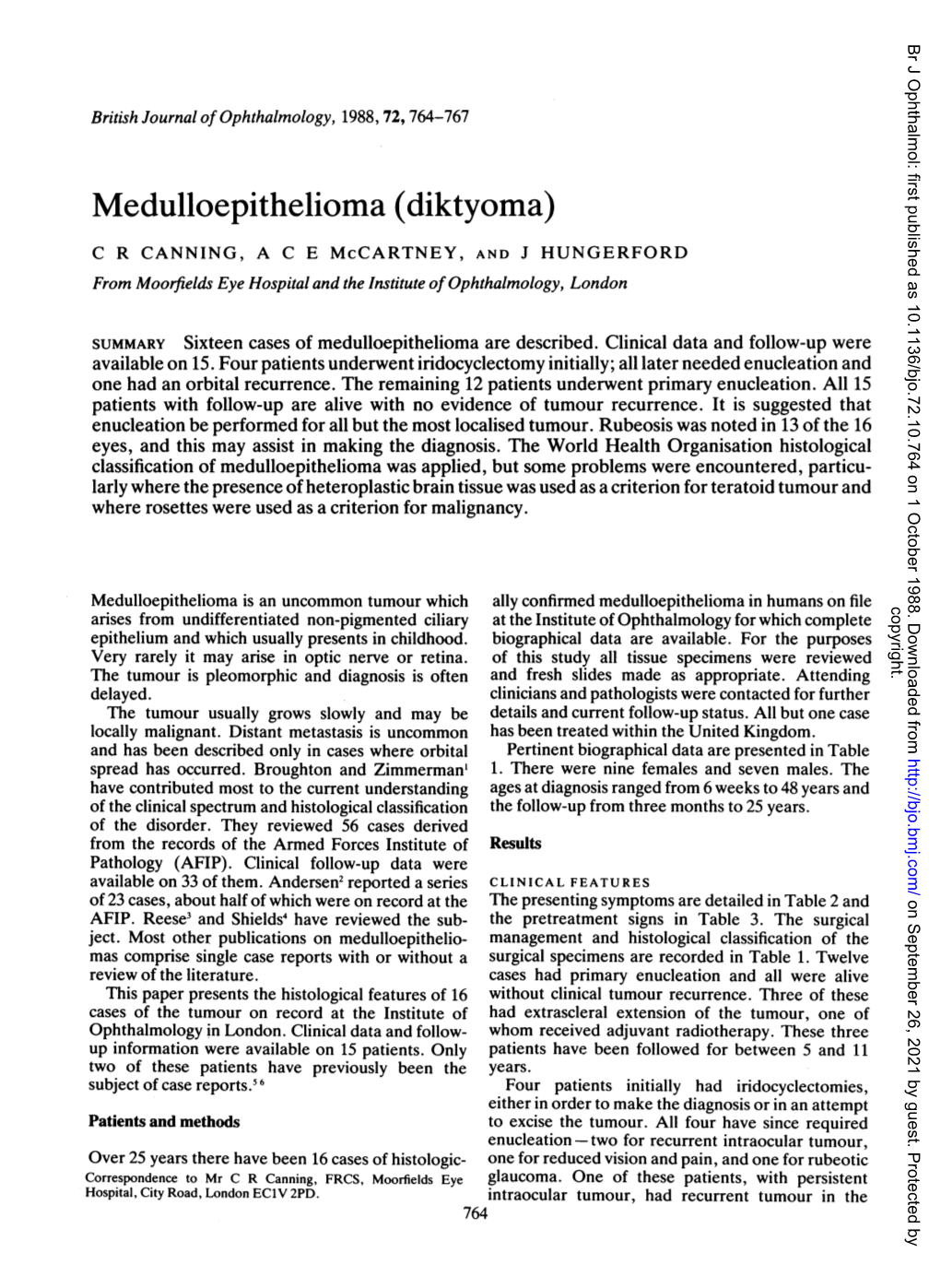 Medulloepithelioma (Diktyoma)