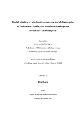 Habitat Selection, Cryptic Diversity, Phylogeny, and Phylogeography of the European Lepidocyrtus Lanuginosus Species Group (Collembola: Entomobryidae)