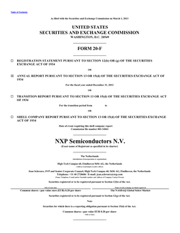NXP Semiconductors N.V. (Exact Name of Registrant As Specified in Its Charter)