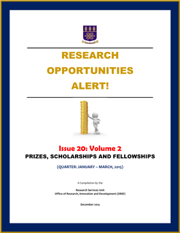 Research Opportunities Alert!