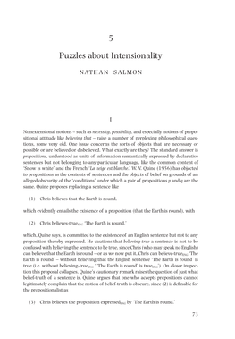 5 Puzzles About Intensionality