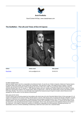 The Life and Times of Don Al Capone
