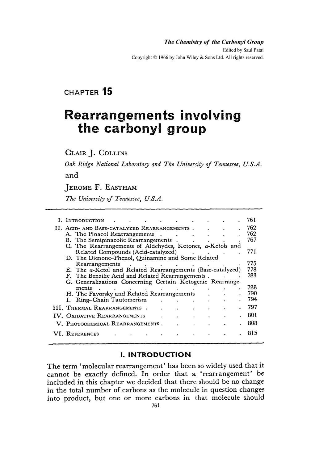 Rearrangements Involving the Carbonyl Group 76.3 Variety of Acids