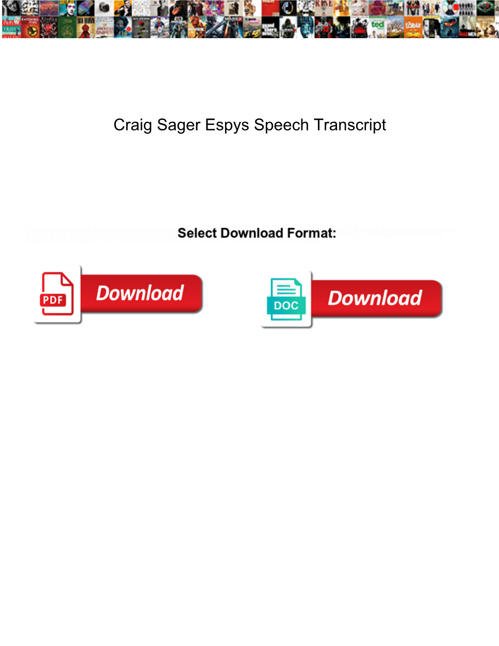 Craig Sager Espys Speech Transcript