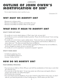 Outline of John Owen's Mortification of Sin4