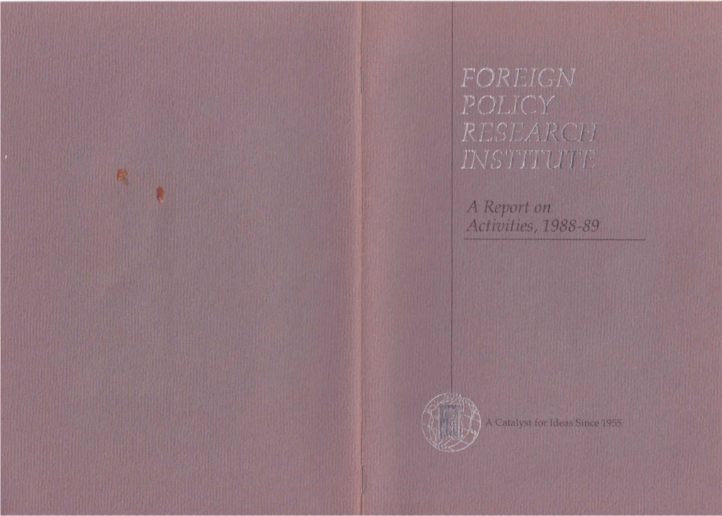 A Report on Activities, 1988-1989