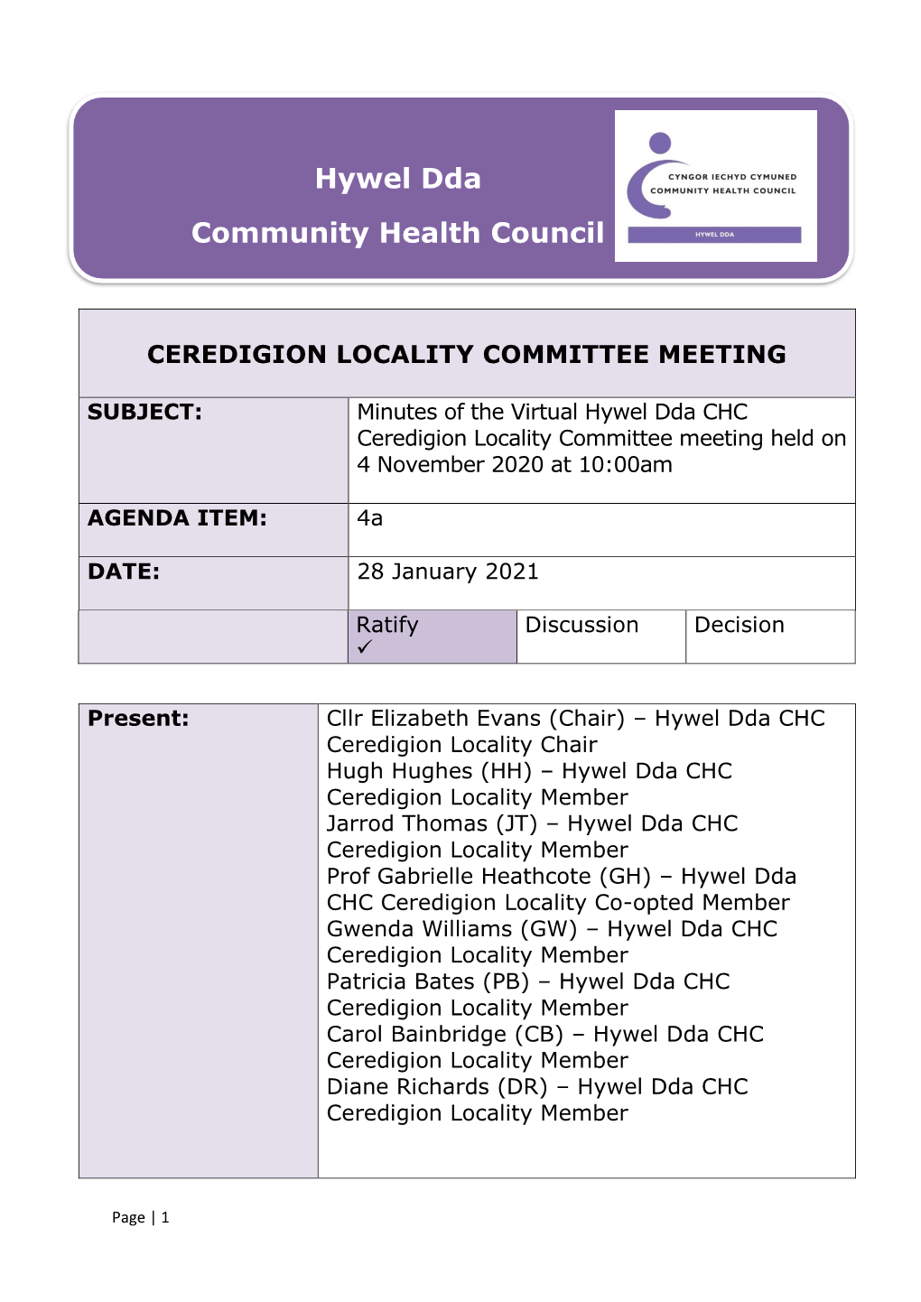 Hywel Dda Community Health Council