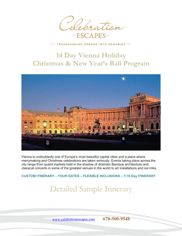 14 Day Vienna Holiday Christmas & New Year’S Ball Program