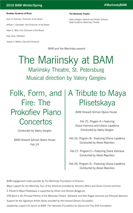 The Mariinsky at BAM Mariinsky Theatre, St