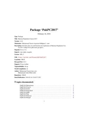 Package 'Pakpc2017'