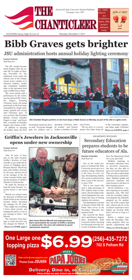 Bibb Graves Gets Brighter JSU Administration Hosts Annual Holiday Lighting Ceremony