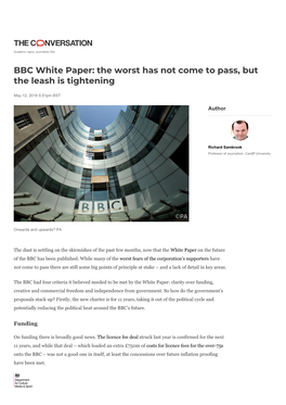 BBC White Paper: the Worst Has Not Come to Pass, but the Leash Is Tightening
