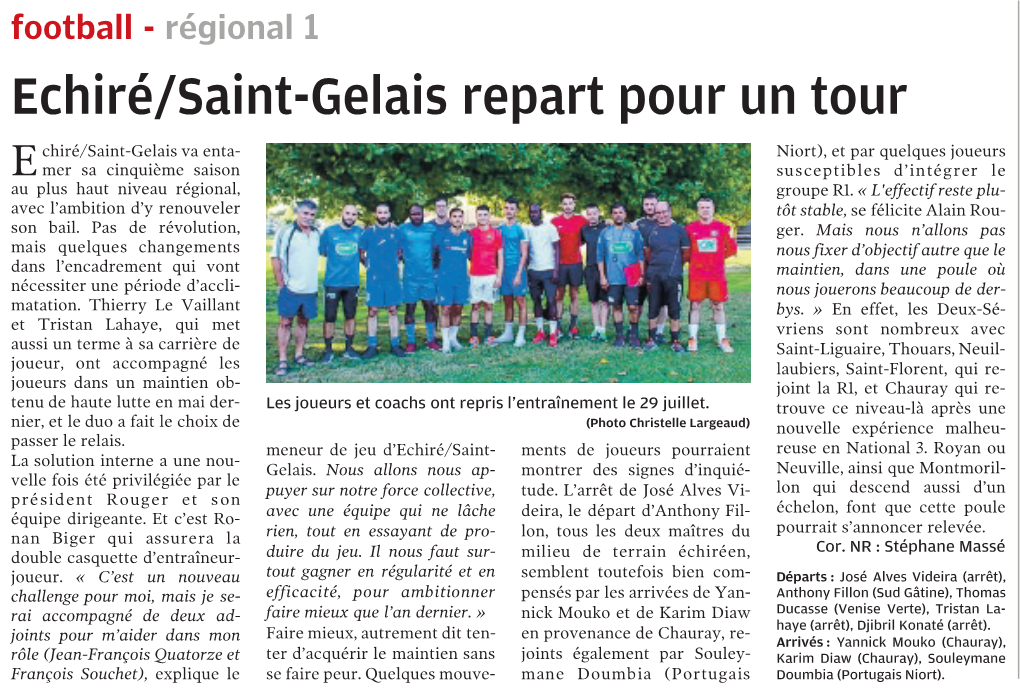 Echiré/Saint-Gelais Repart Pour Un Tour Niort