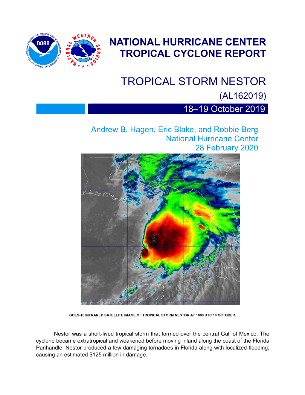 TROPICAL STORM NESTOR (AL162019) 18–19 October 2019