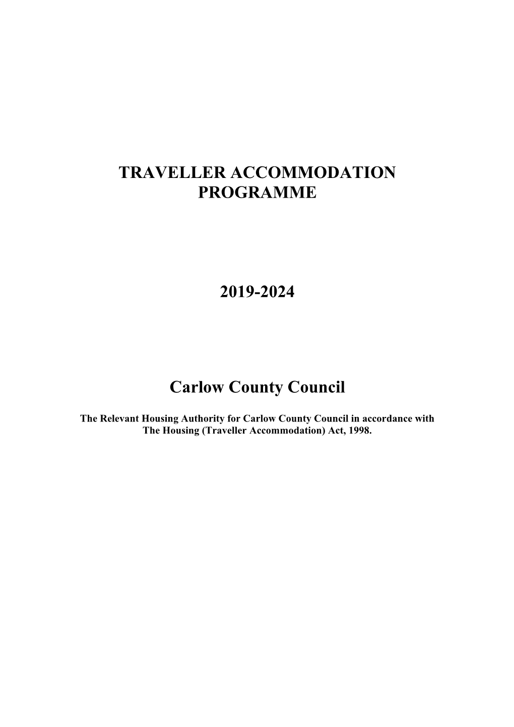 Traveller Accommodation Programme