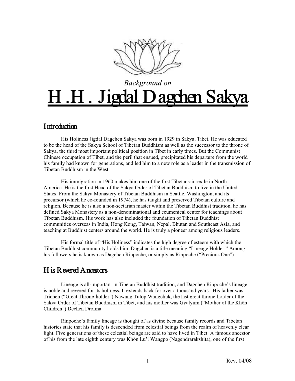 H.H. Jigdal Dagchen Sakya