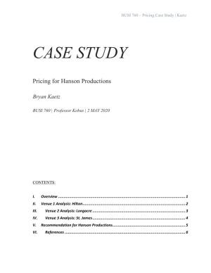 Pricing Case Study | Kaetz