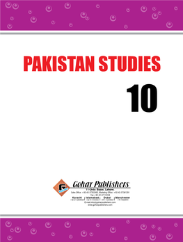 PAKISTAN STUDIES 10 All Right Reserved with Gohar Publishers, Lahore