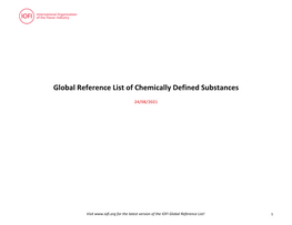 Global Reference List of Chemically Defined Substances