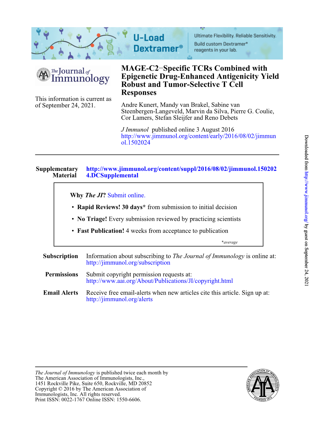 MAGE-C2–Specific Tcrs Combined with Epigenetic Drug-Enhanced