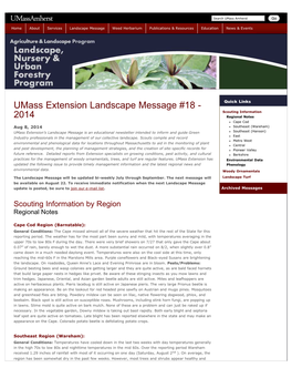 Umass Extension Landscape Message