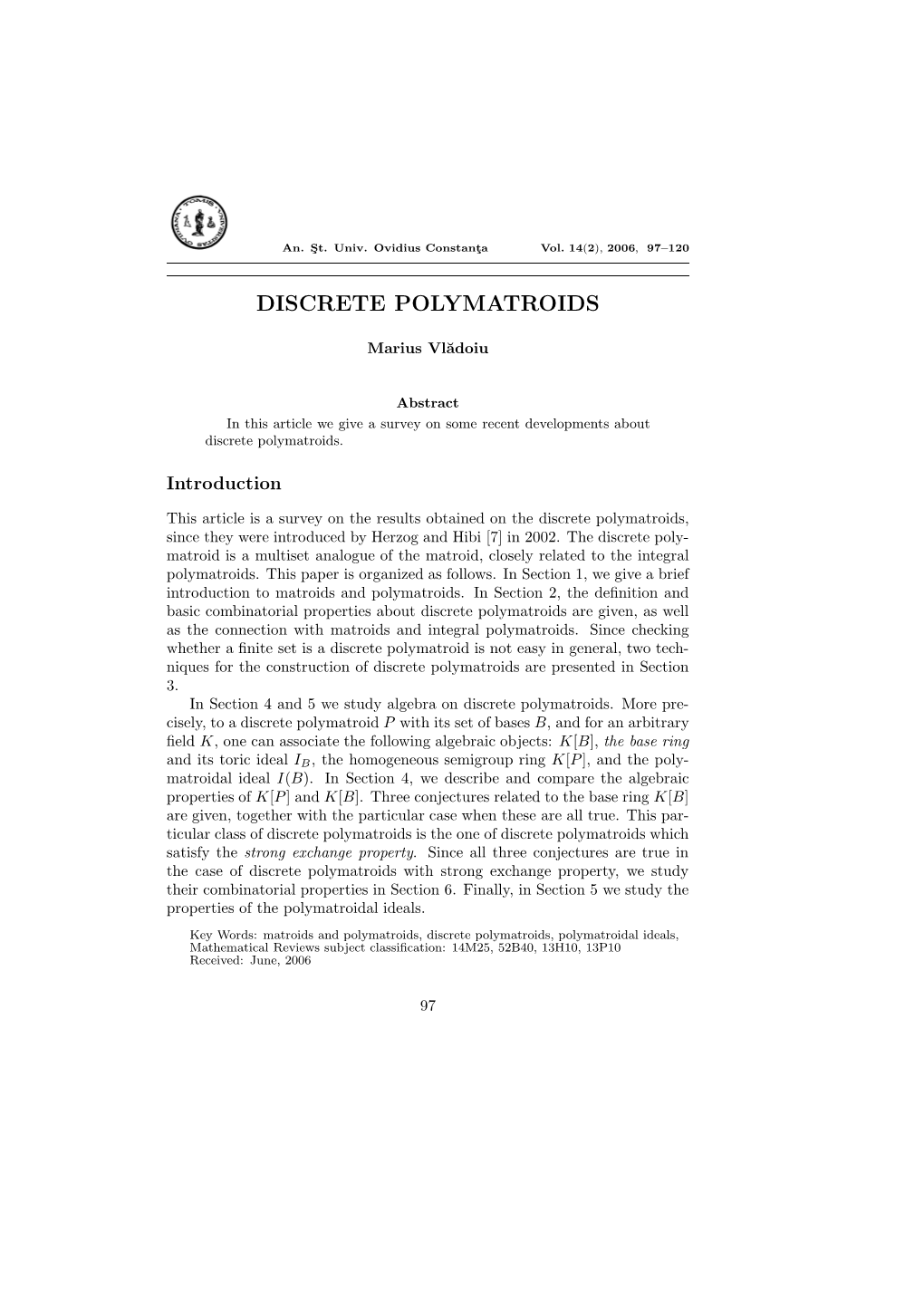 Discrete Polymatroids