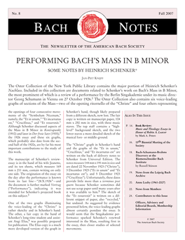 Bach Notes No. 8