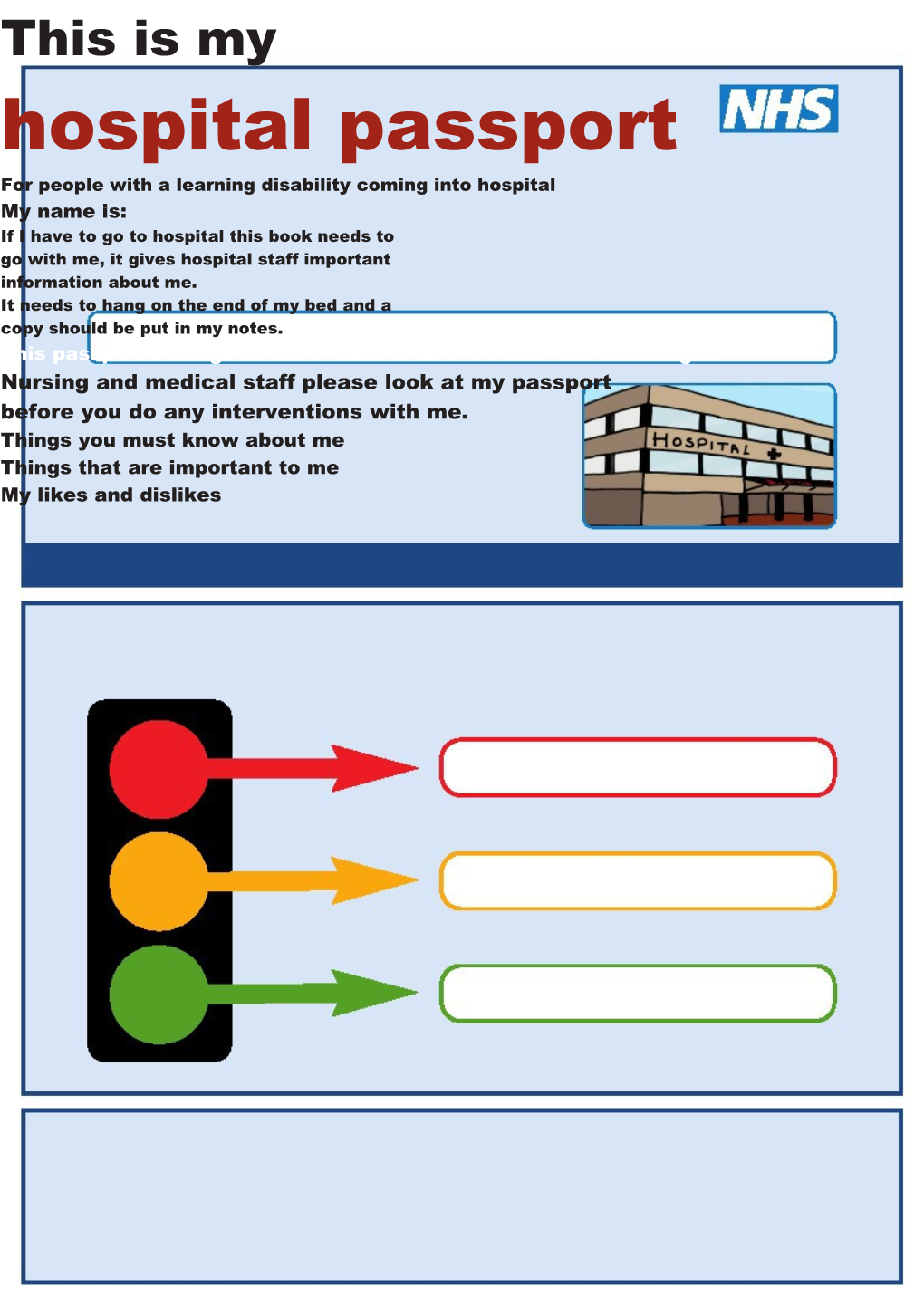 For People with a Learning Disability Coming Into Hospital