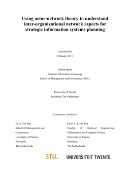 Using Actor-Network Theory to Understand Inter-Organizational Network Aspects for Strategic Information Systems Planning
