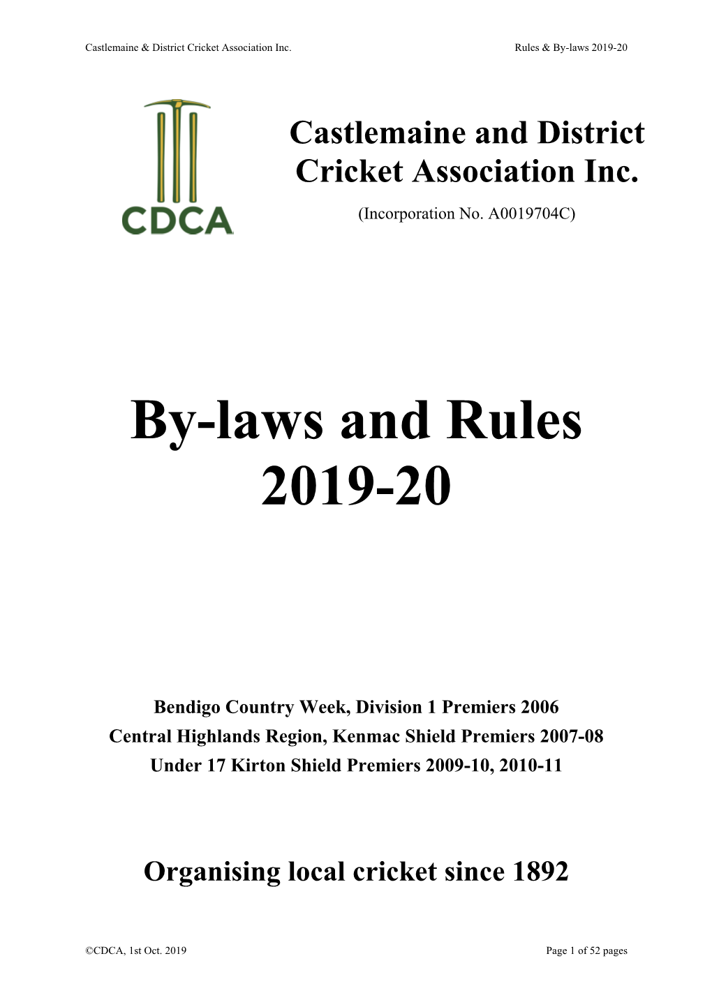 Cdca 19-20 By-Laws and Playing Conditions Final.Pdf