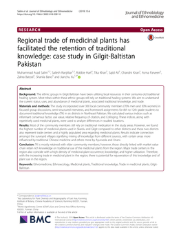 Regional Trade of Medicinal Plants Has Facilitated the Retention Of