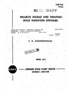 Projects Solrad and Timation: Space Radiation Exposure