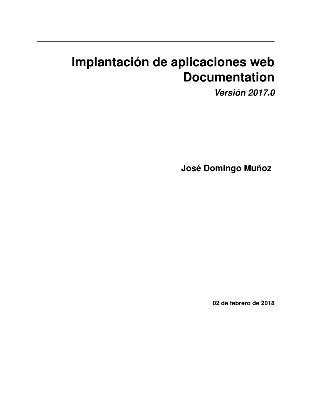 Implantación De Aplicaciones Web Documentation Versión 2017.0
