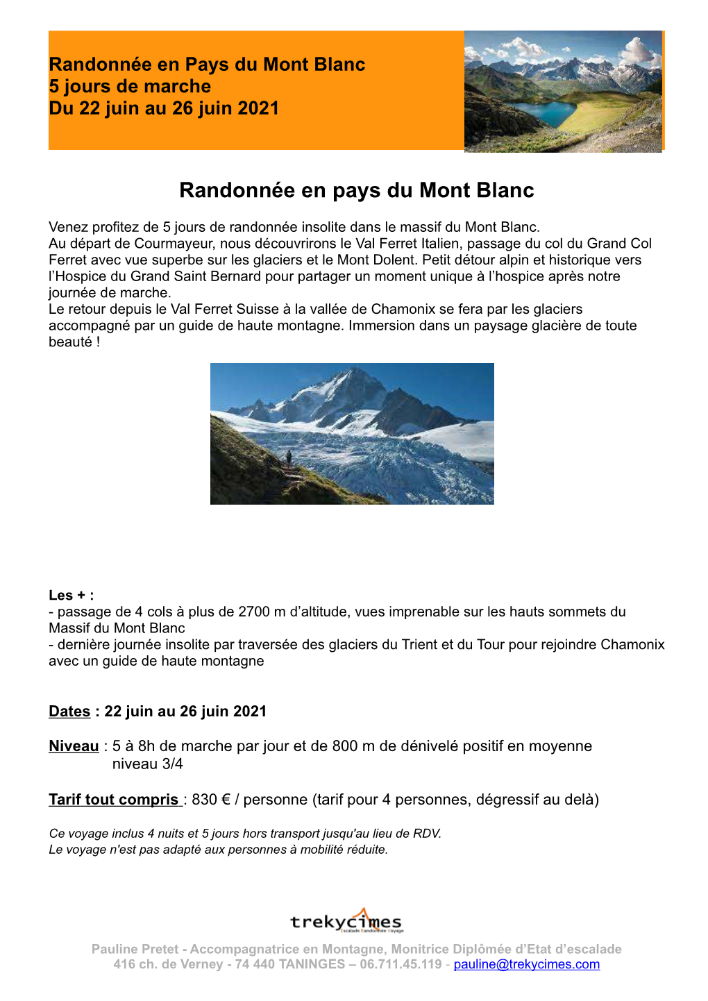 Randonnée En Pays Du Mt Blanc.Odt