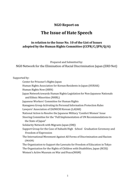The Issue of Hate Speech