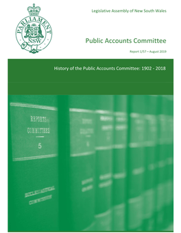 History of the Public Accounts Committee: 1902 ‐ 2018