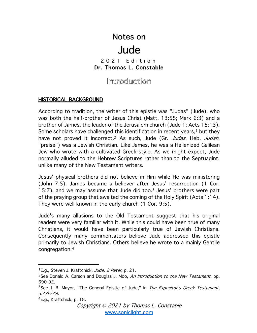 Notes on Jude 202 1 Edition Dr