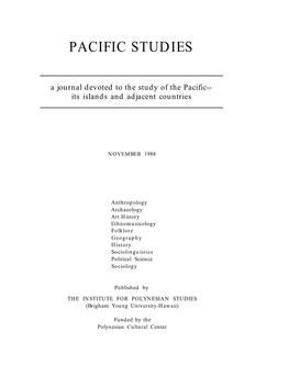 Vol. 12 No. 1 Pacific Studies