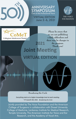 Joint Meeting VIRTUAL EDITION
