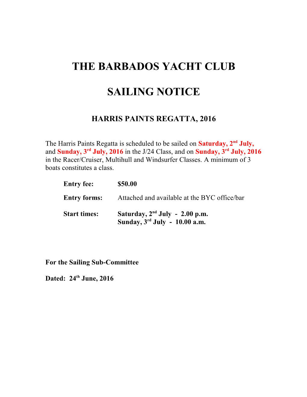 The Barbados Yacht Club