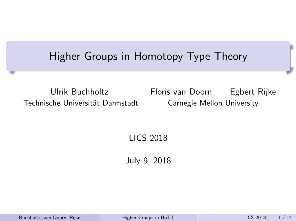 Higher Groups in Homotopy Type Theory