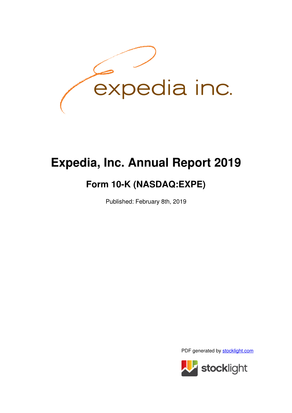 Expedia, Inc. Annual Report 2019
