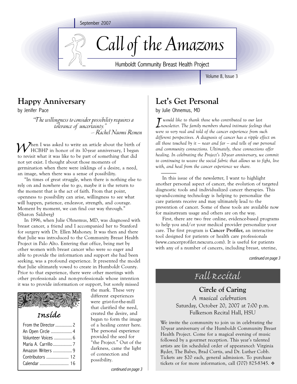 September 2007 Newsletter