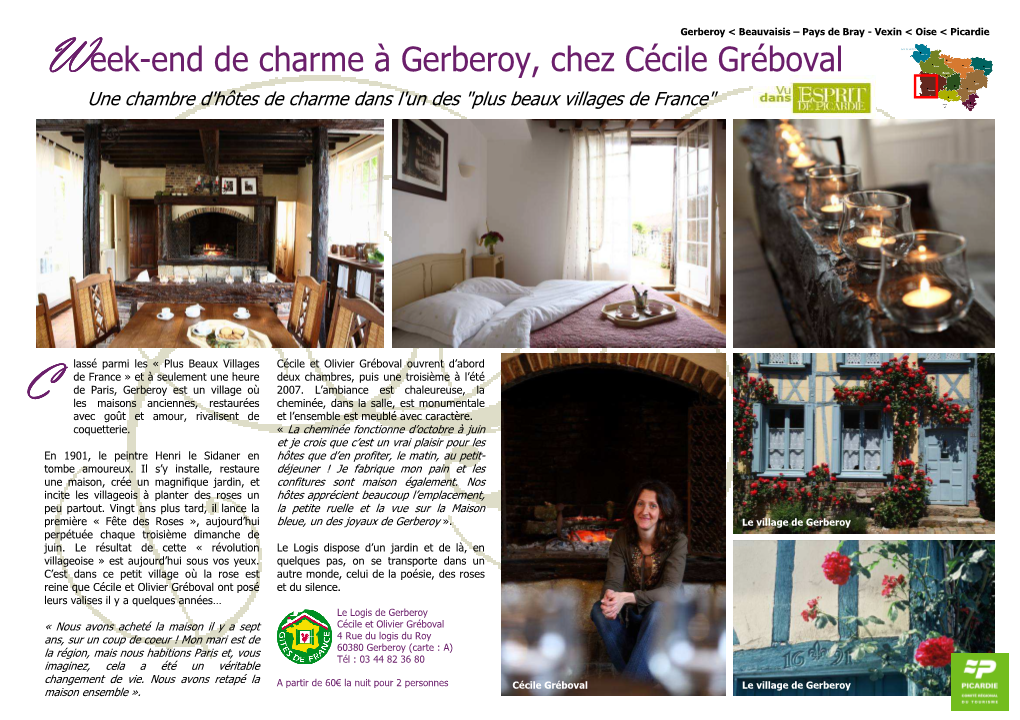 Week-End De Charme À Gerberoy, Chez Cécile Gréboval Une Chambre D'hôtes De Charme Dans L'un Des "Plus Beaux Villages De France"