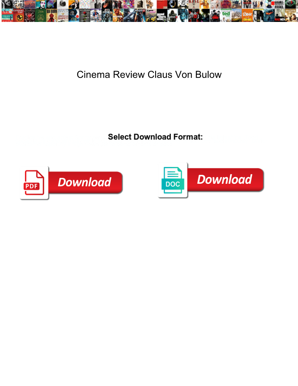 Cinema Review Claus Von Bulow