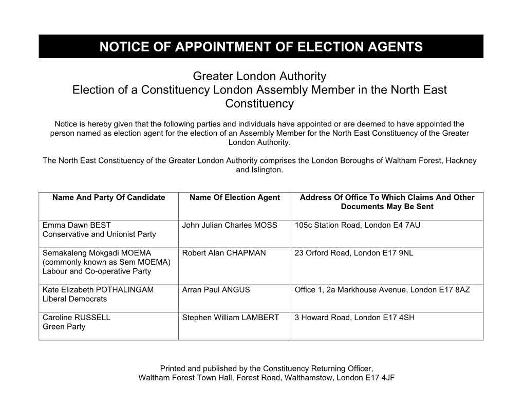 PCC Notice of Election