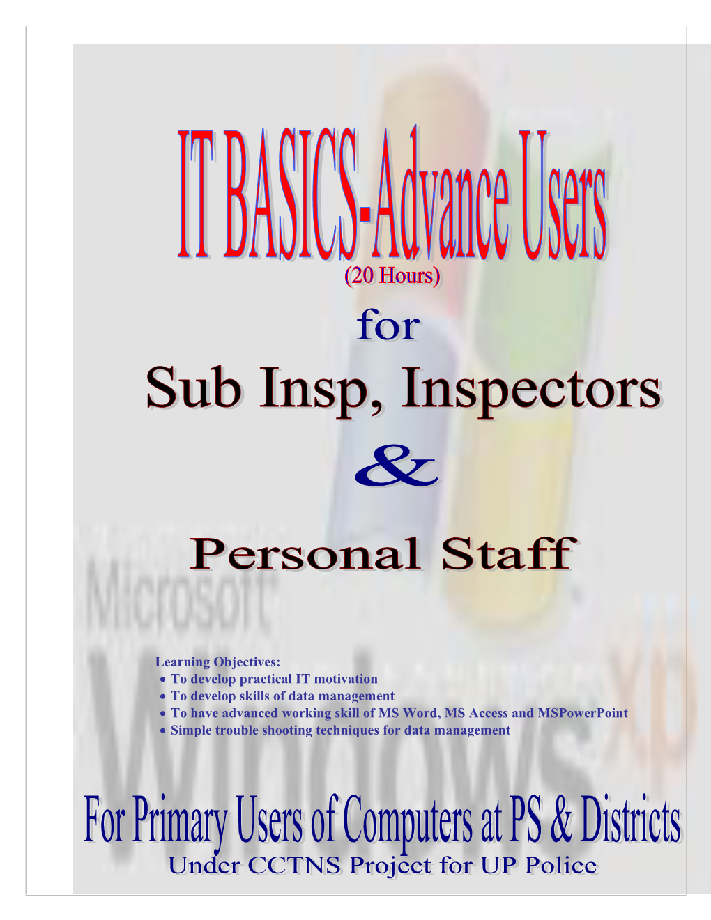 UPPCC IT Basics for Advance Users(SI Insp.)