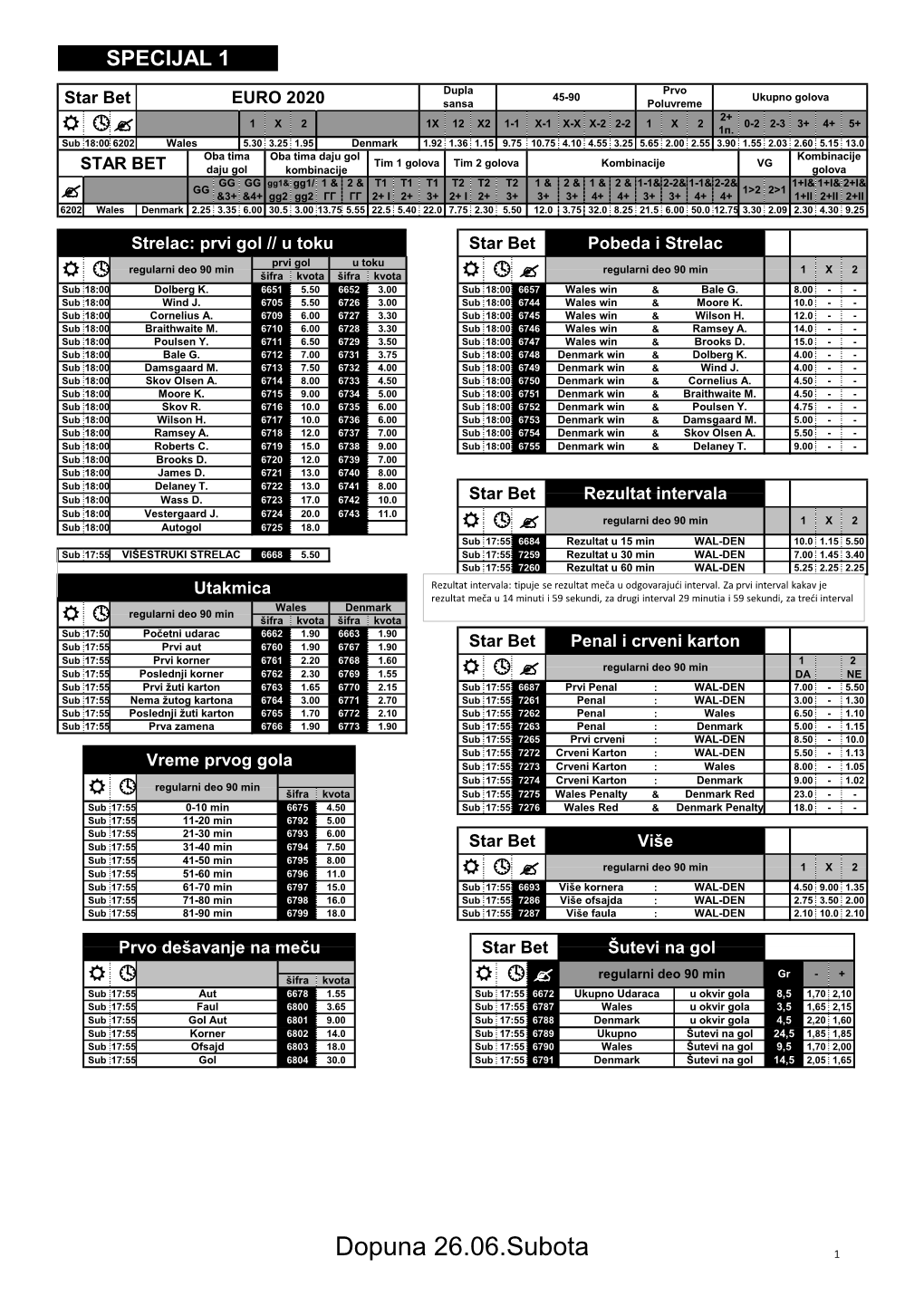 Dopuna 26.06.Subota 1 SPECIJAL 1
