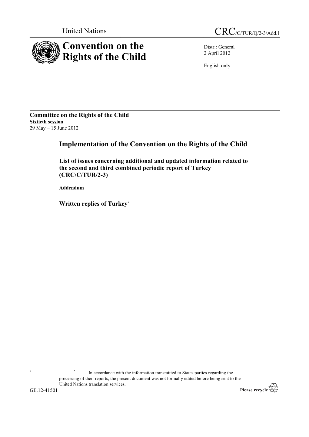 Committee on the Rights of the Child s12